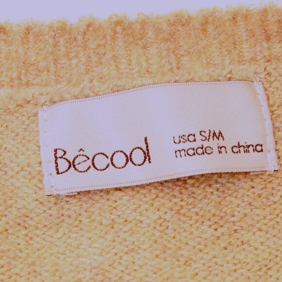 Becool Oversized Crew Neck Sweater Tan Women Size S / M - Picture 8 of 8